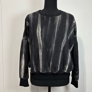 Fashion Nova Black Reverse Tie Dye Crew Neck Sweatshirt Size Small